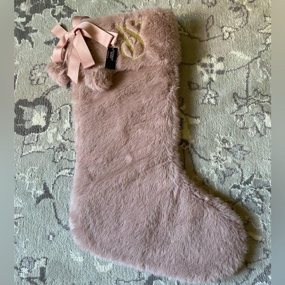 Victoria's Secret Blush Faux Fur Stocking